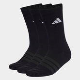 Черни спортни чорапи adidas Cushioned KC9626 – комплект от 3 чифта със средна височина и бяло лого