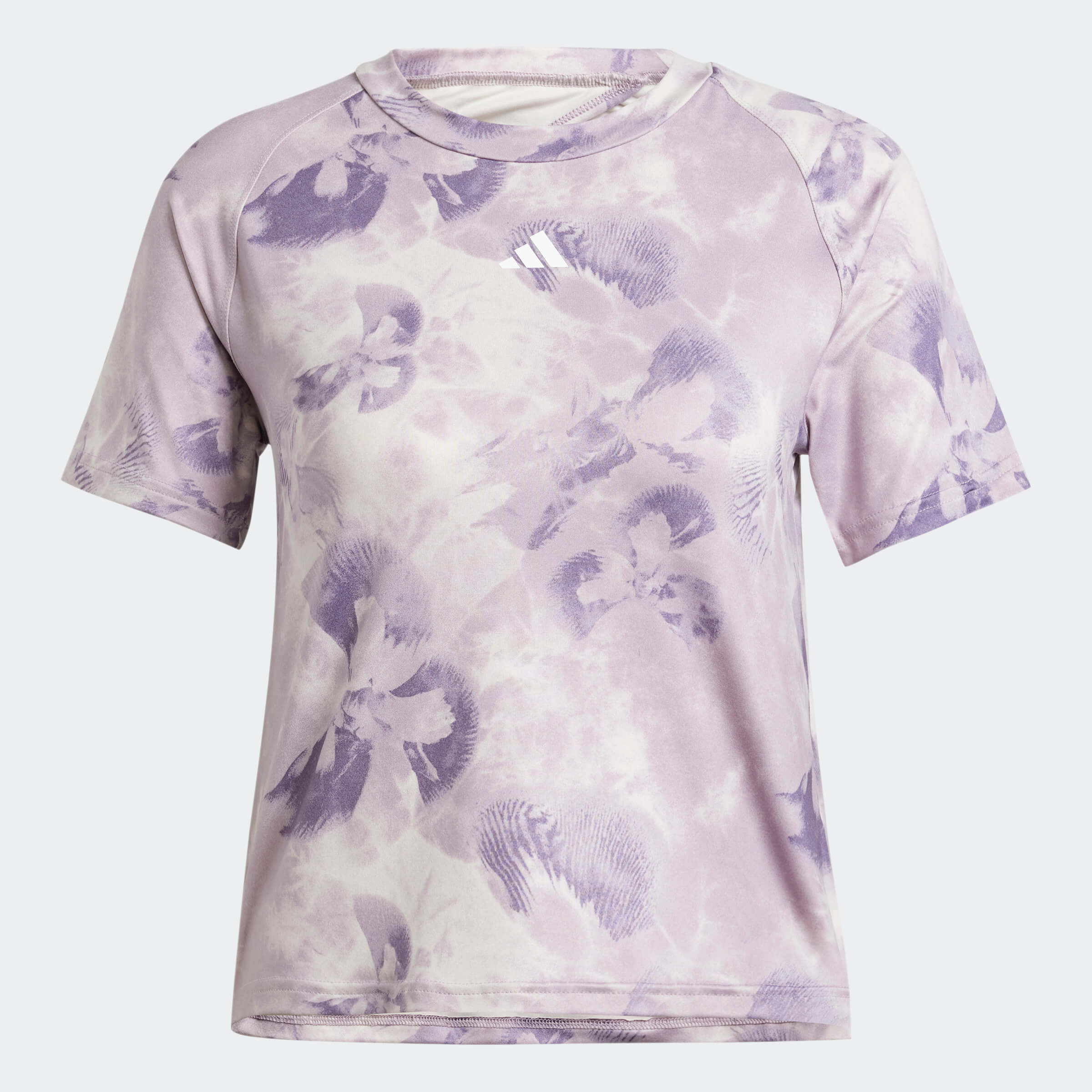 Дамска Тениска Adidas AOP FLOWER TEE продуктова снимка в лилаво