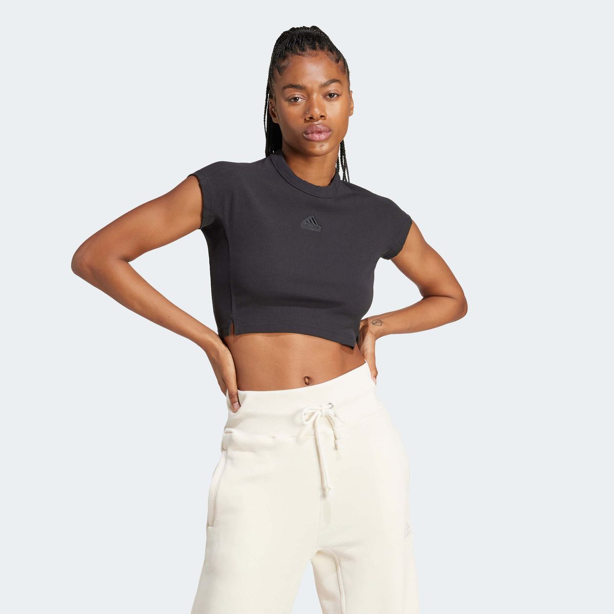 Дамска Тениска Adidas W LNG RIB TEE BLACK IT2547