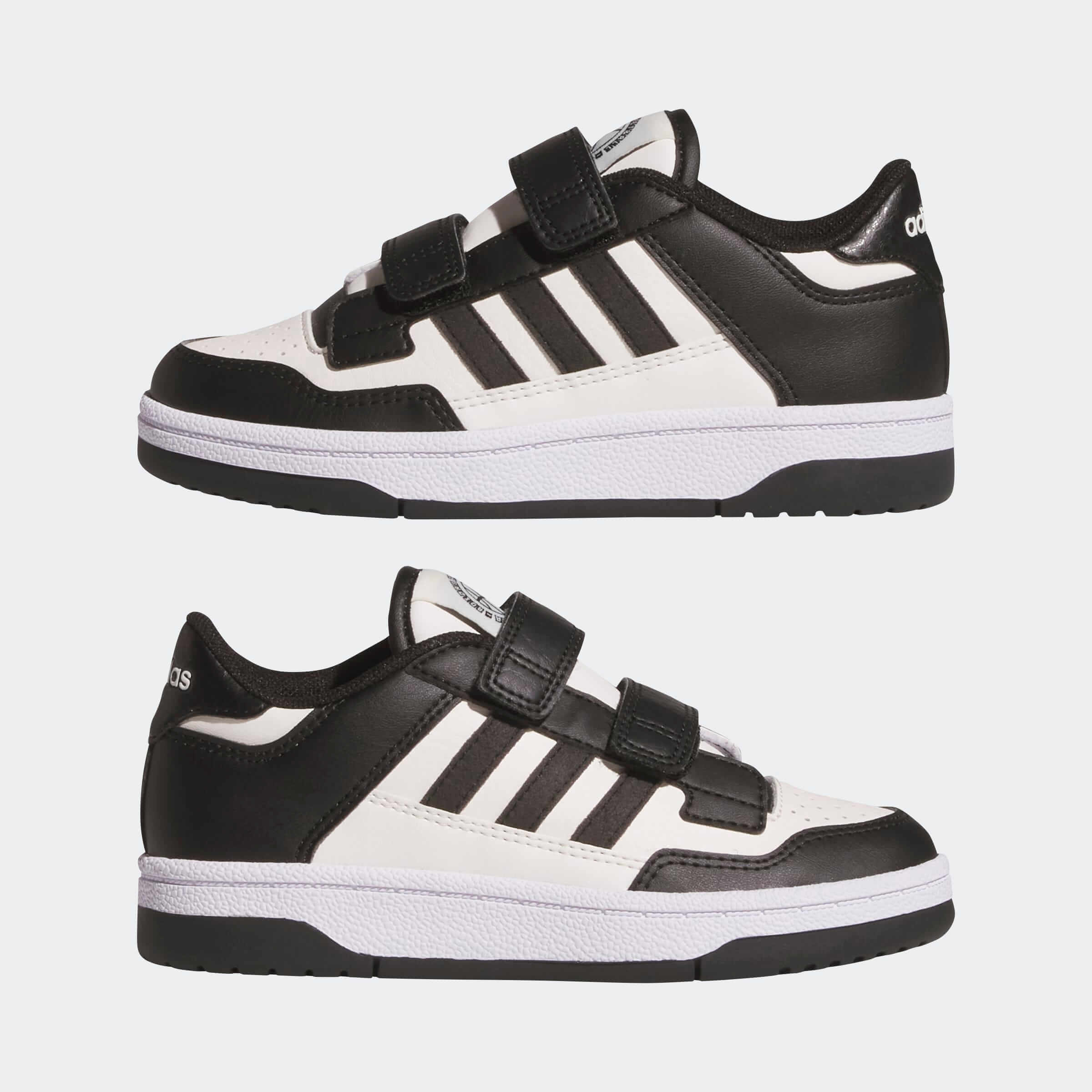 Детски кецове Adidas Rapid Court JP7654 – черно-бял дизайн с трите ленти