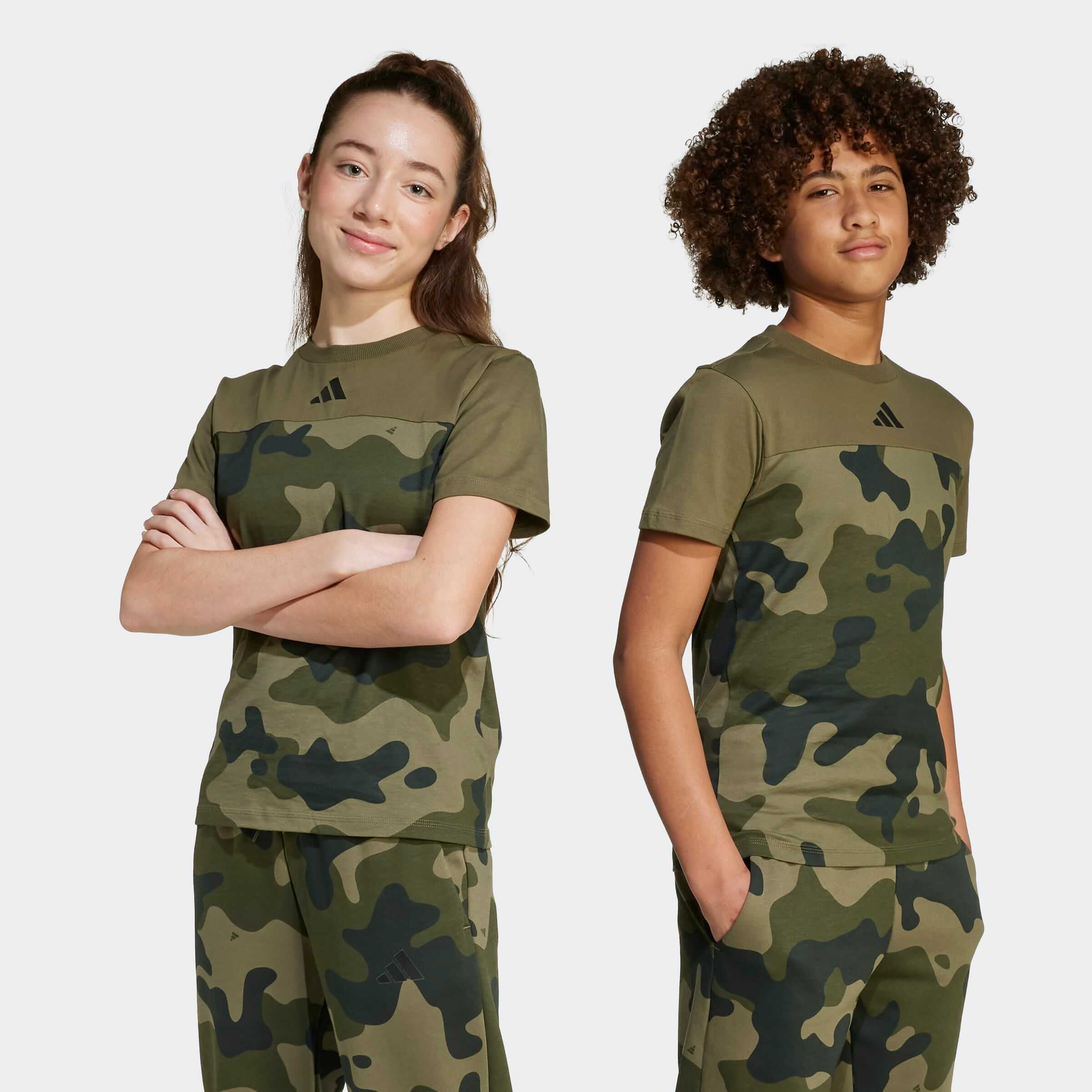 Юношеска Тениска Adidas J CAMO T JW2450 отпред