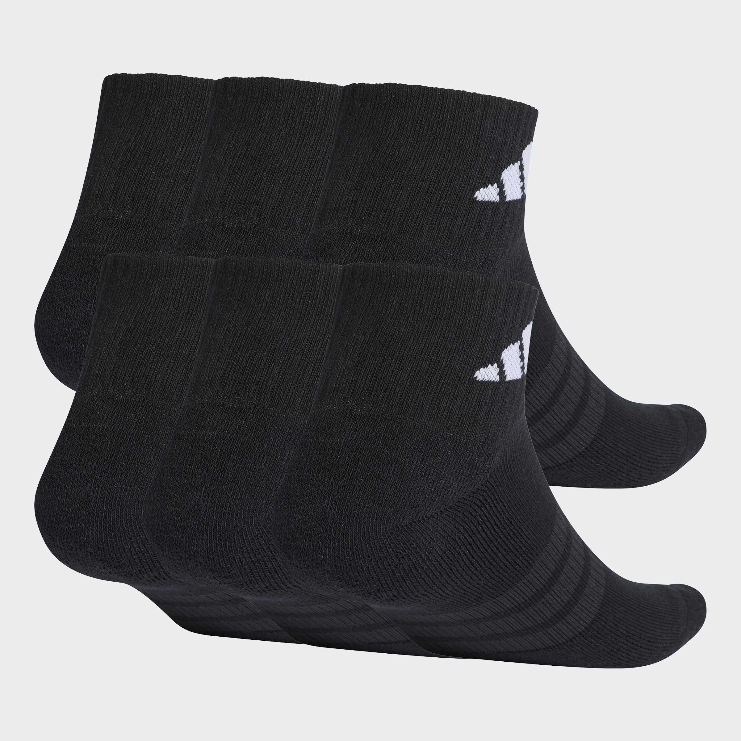 Шест чифта черни чорапи adidas Cushioned Essentials – заден изглед на петата и ниската горна част