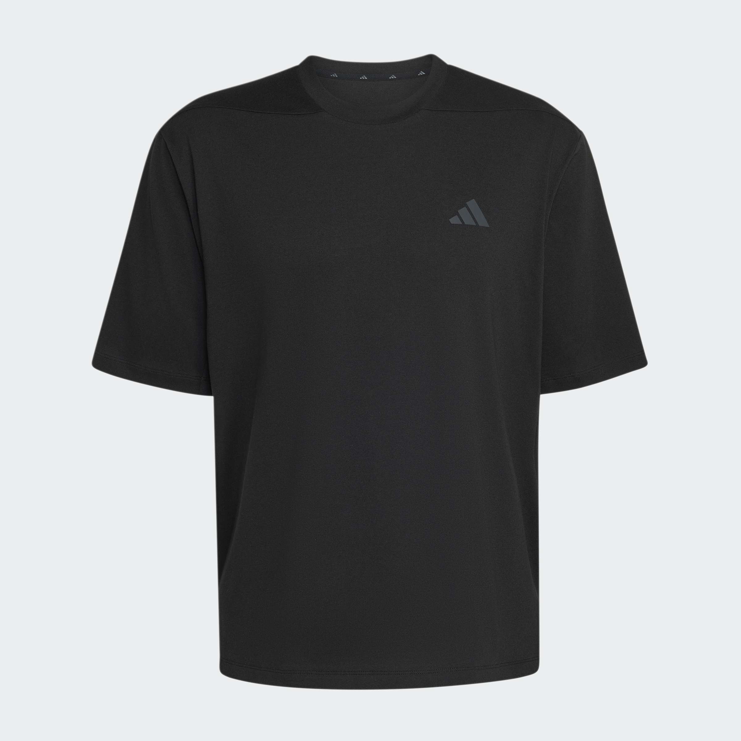 Мъжка черна тениска Adidas PrimeLift Essentials KG9016 със свободна oversized кройка и лого на гърдите