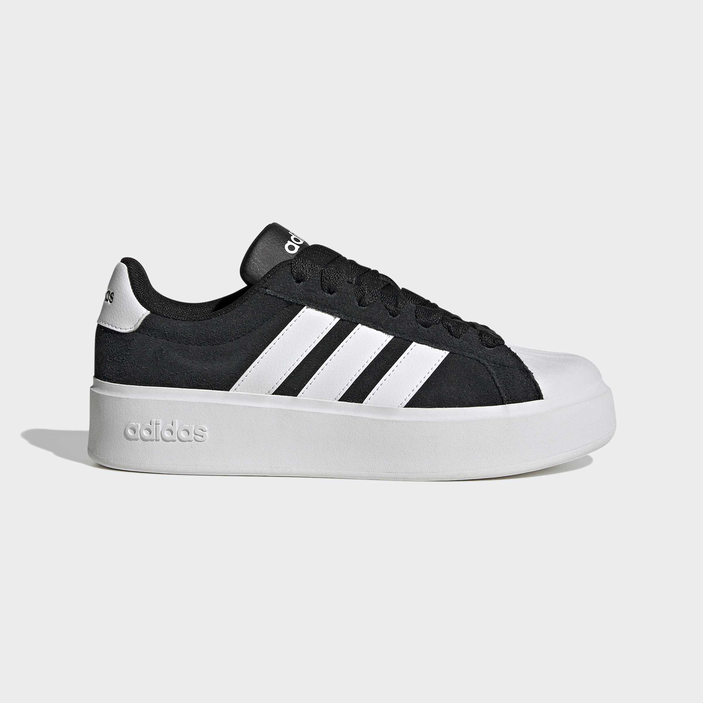 Дамски черно-бели кецове Adidas Streettalk Bold KJ9940 на платформа – страничен изглед