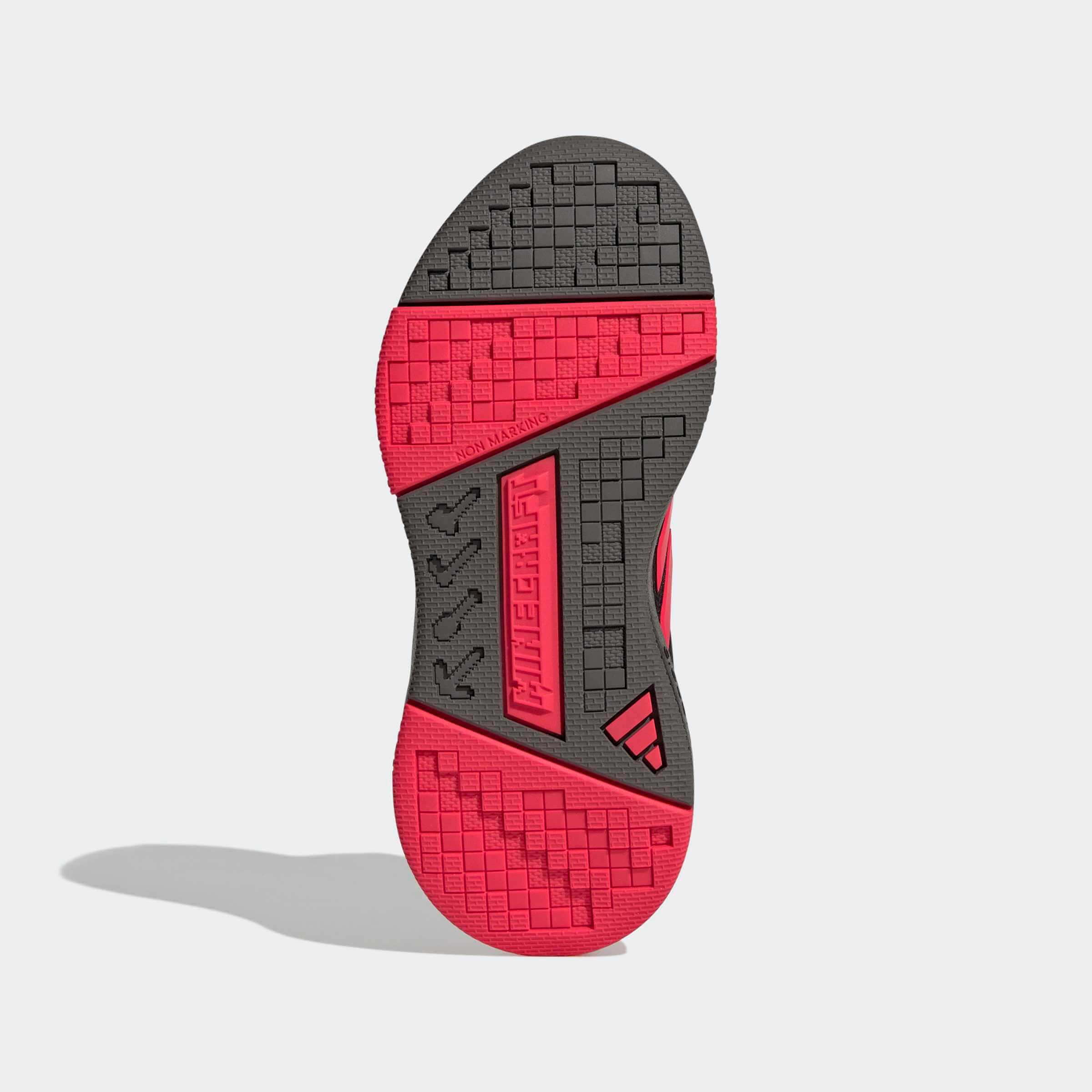 Подметка на детски маратонки Adidas Minecraft Pro KK4643 с червено-сив пикселен грайфер и Minecraft графики