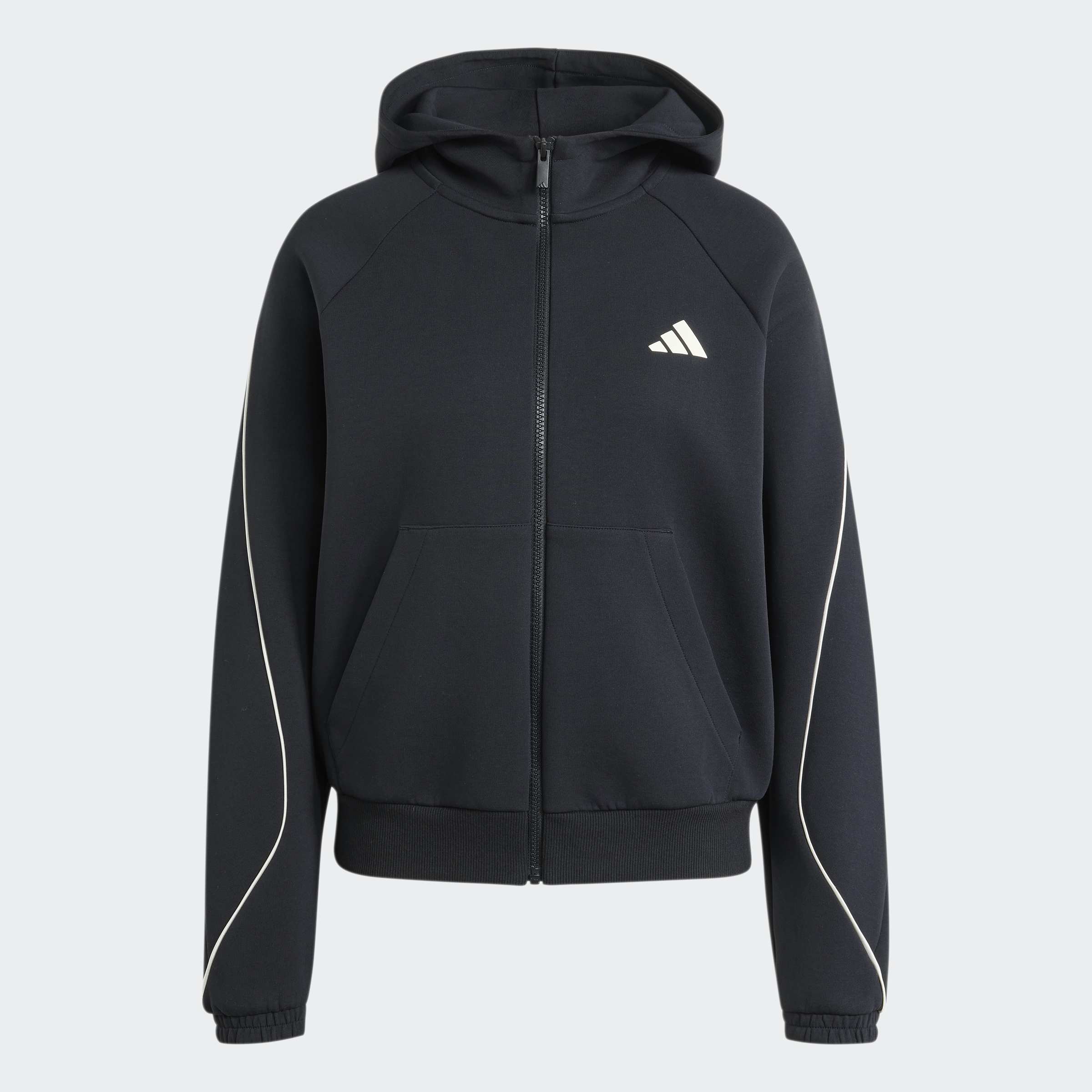 Дамски суитшърт Adidas Stadium Small Logo KY7010 с цип и качулка в черно